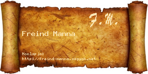 Freind Manna névjegykártya